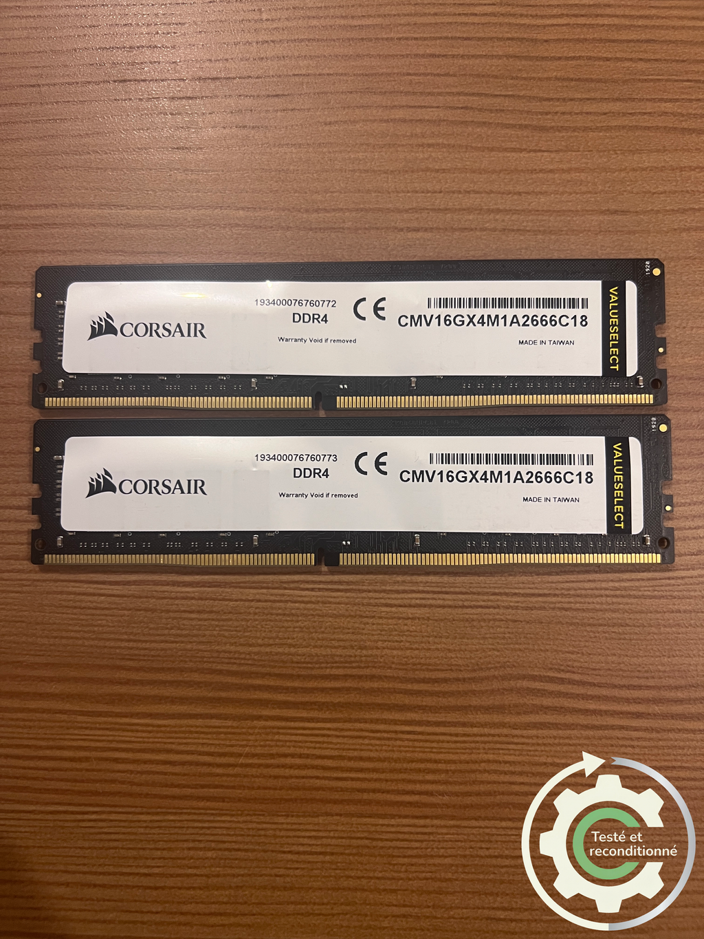 Corsair Value Select - 32 Go (2x16 Go) - DDR4 2666 MHz CL18 - Reconditionnée