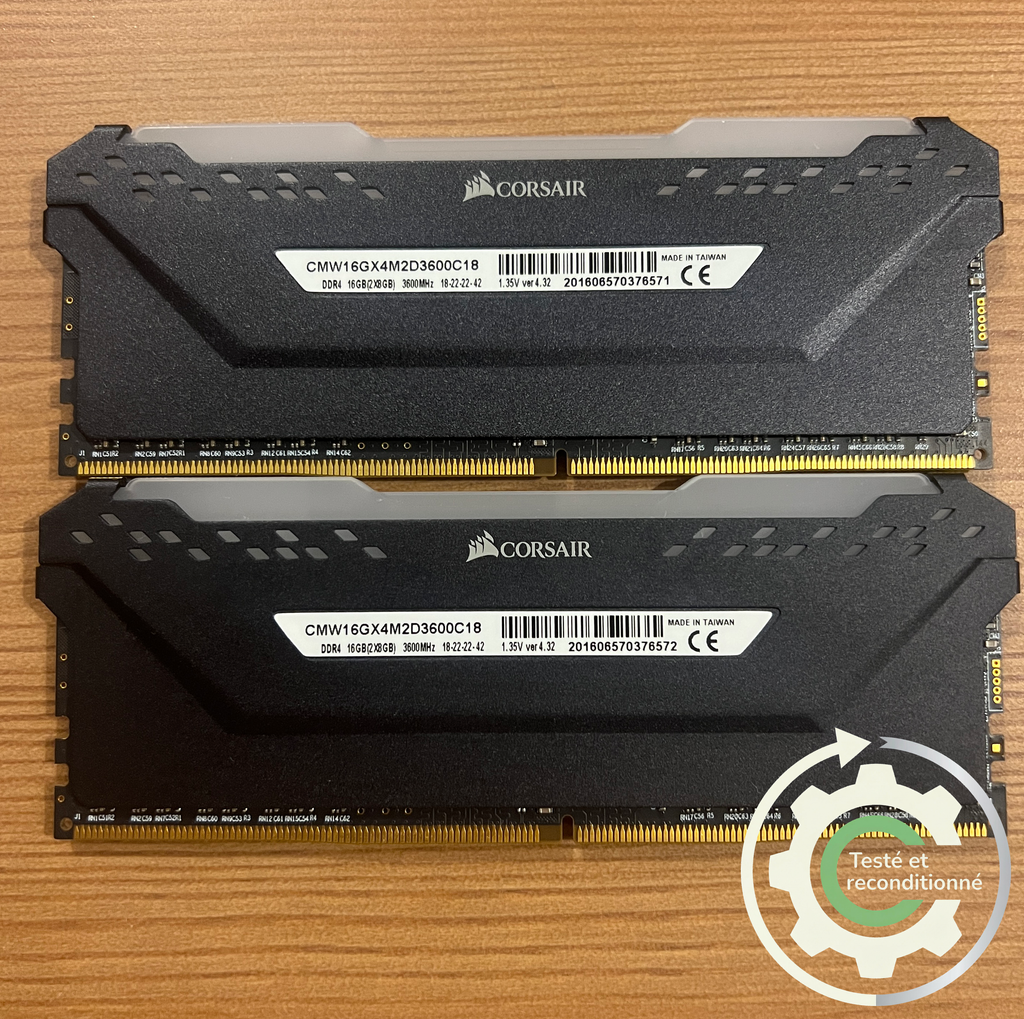 Corsair Vengeance Pro RGB - 16 Go (2x8 Go) - DDR4 3600 MHz CL18 - Reconditionnée