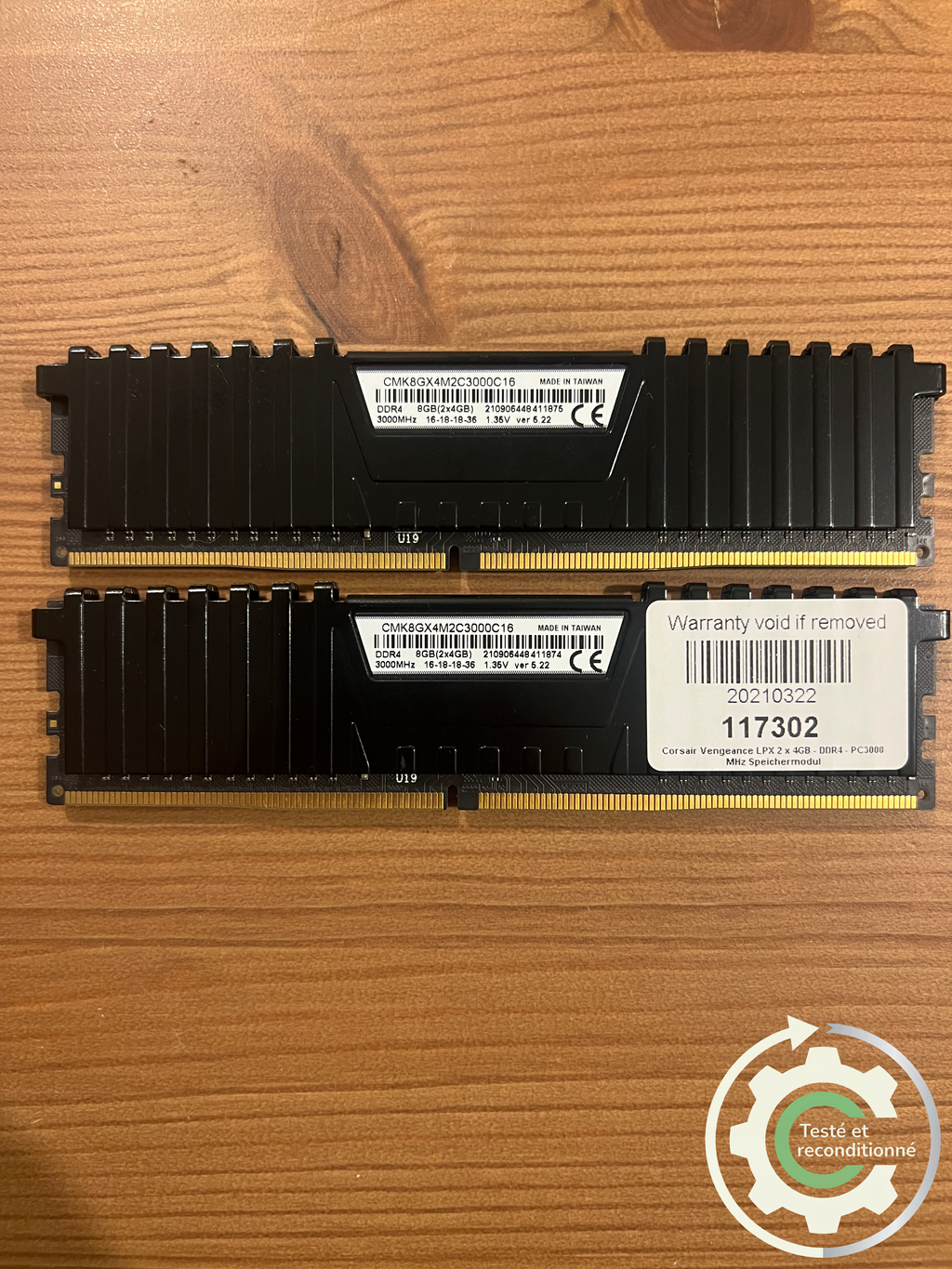 Corsair Vengeance LPX - 8 Go (2x4 Go) - DDR4 2133 MHz - Reconditionné