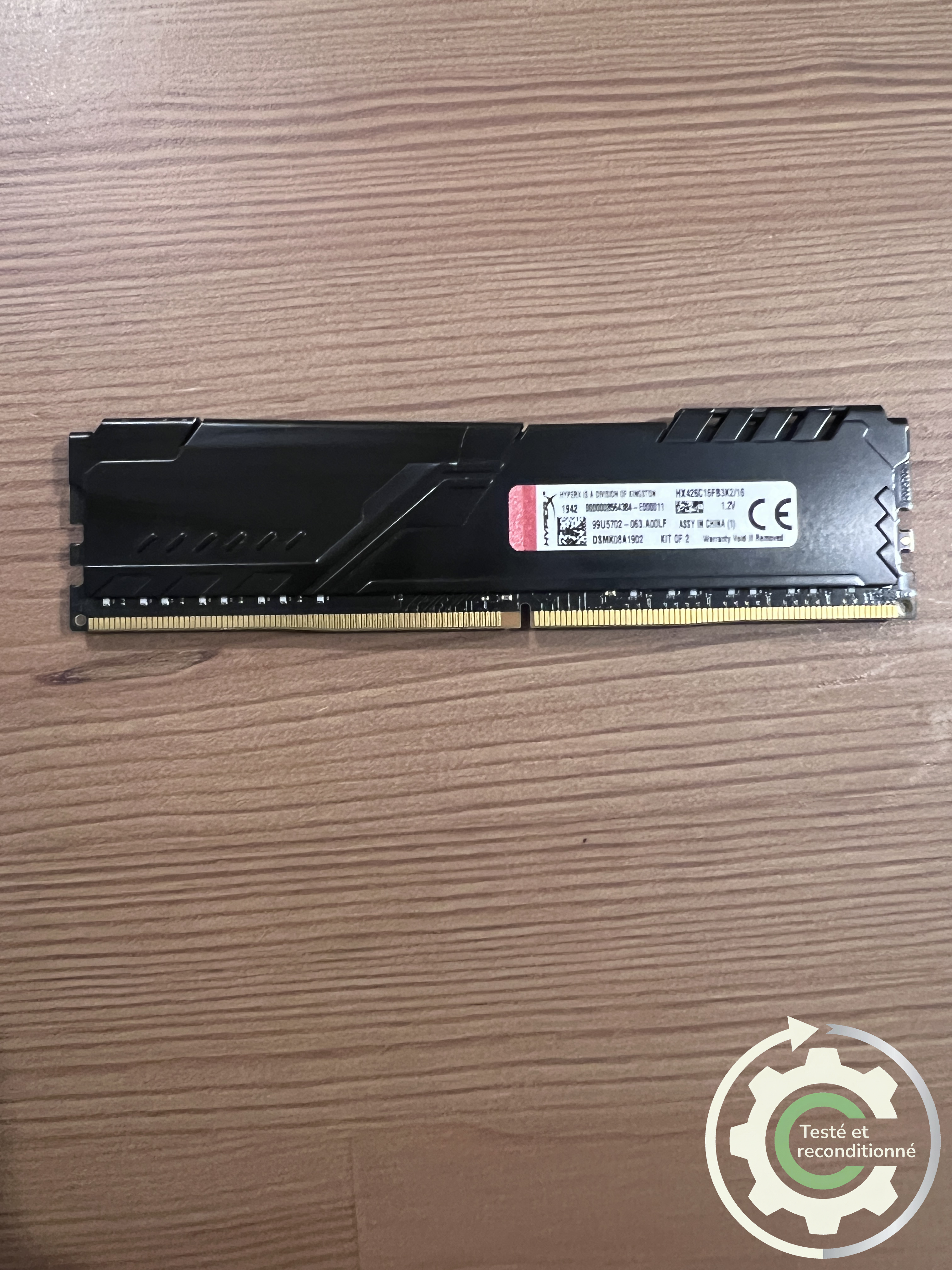 Kingston HyperX Fury - 8 Go (1x8 Go) - DDR4 2666 MHz CL16 - Reconditionnée