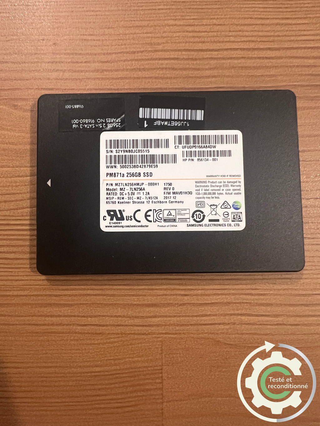 Samsung MZ7LN256HMJP-000H1 - 256 Go SATA - Reconditionné