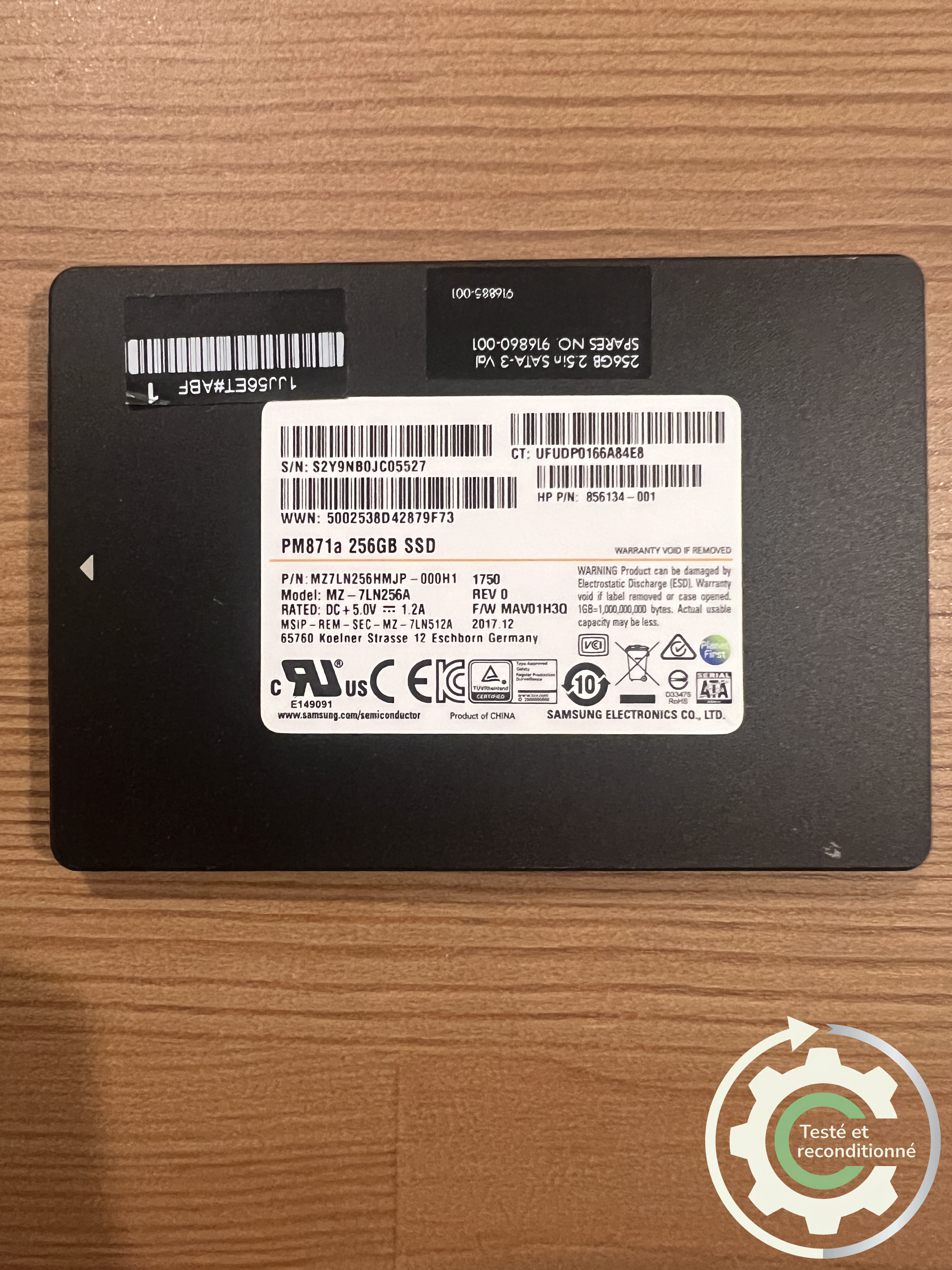 Samsung PM871a - 256 Go SATA - Reconditionné