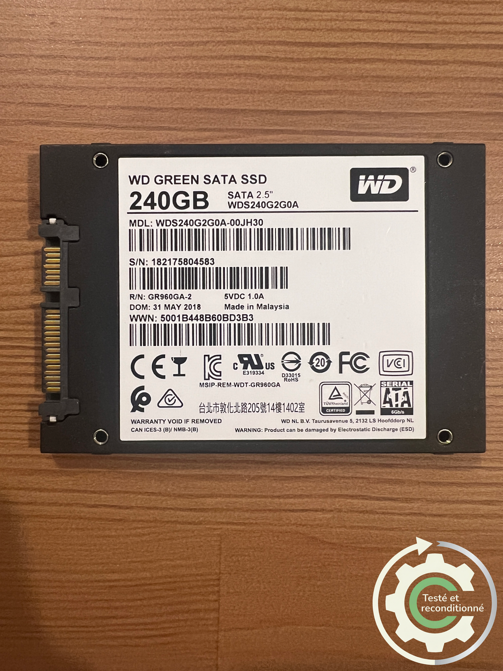 Western Digital WD Green WDS240G2G0A-00JH30 - 240 Go SATA - Reconditionné