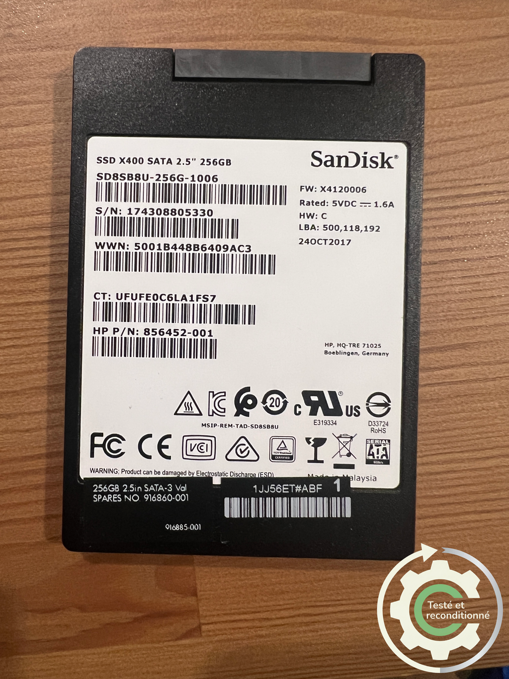 SanDisk X400 - 256 Go SATA - Reconditionné