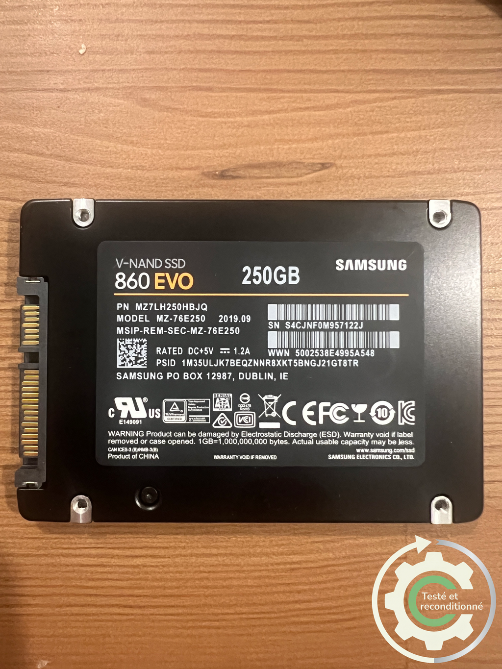 Samsung 860 EVO SSD - 250 Go SATA - Reconditionné