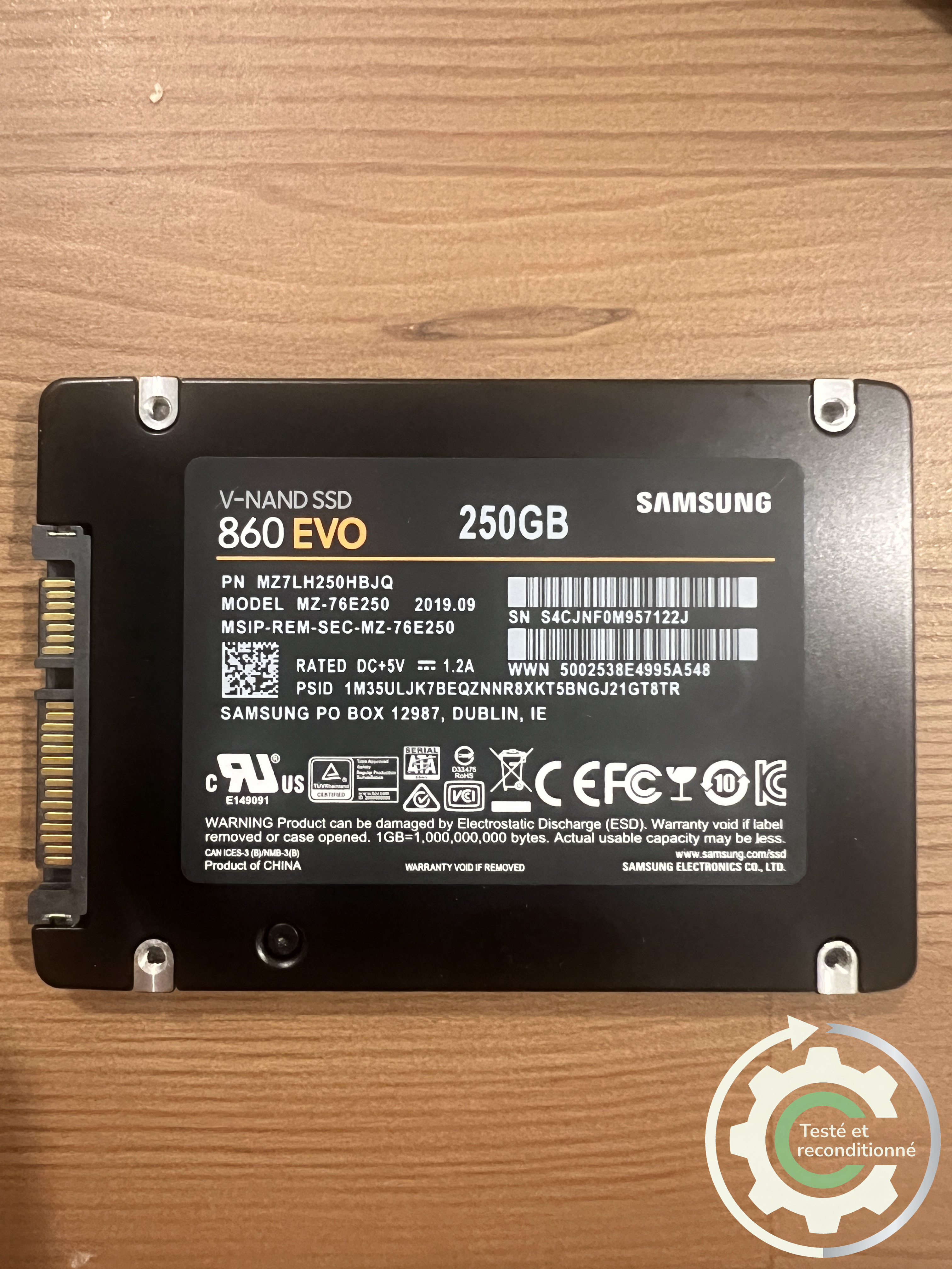 Samsung 860 EVO SSD - 250 Go SATA - Reconditionné