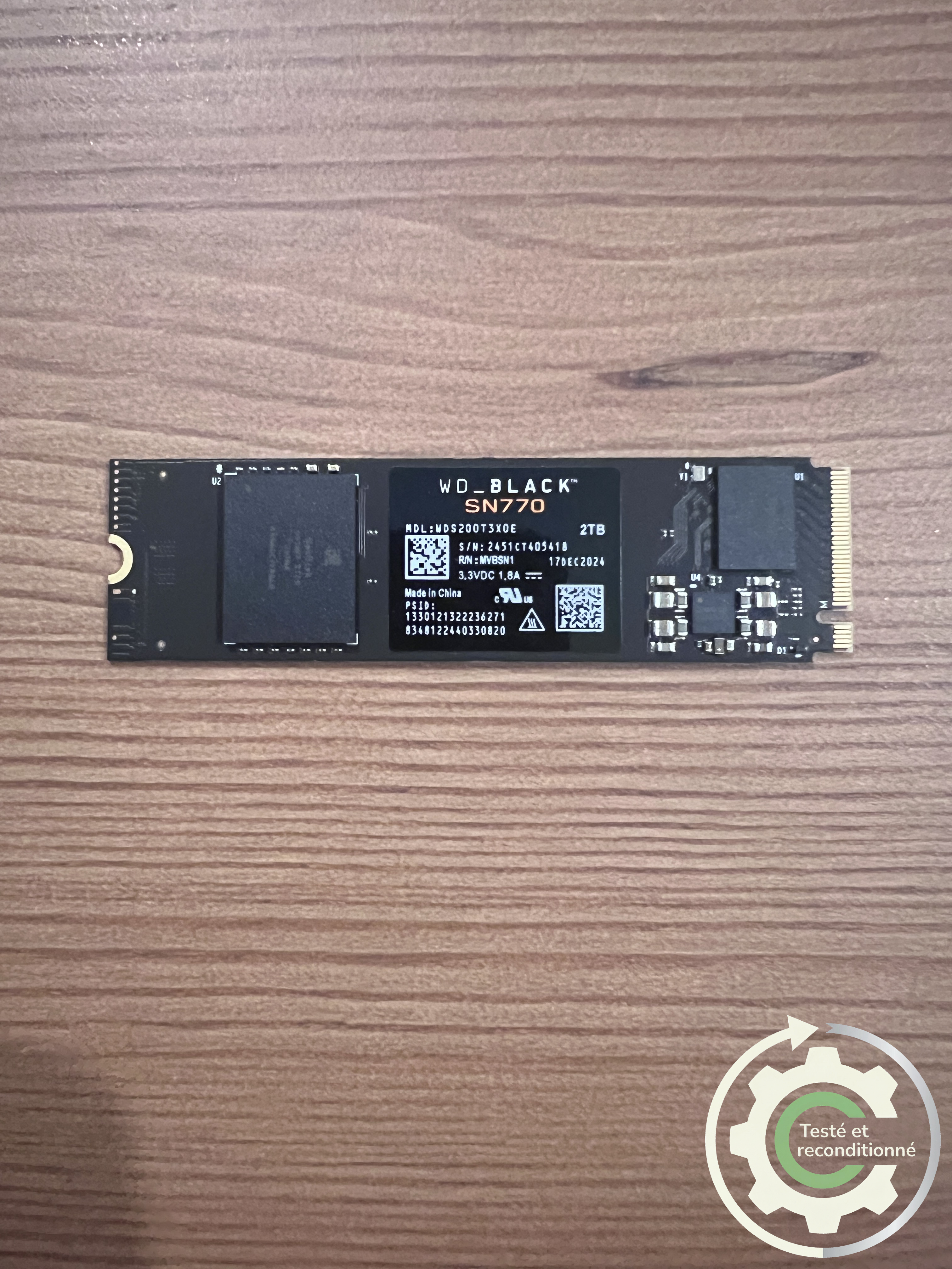Western Digital WD Black SN770 SSD - 2 To NVMe - Reconditionné